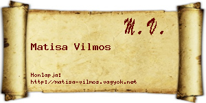 Matisa Vilmos névjegykártya