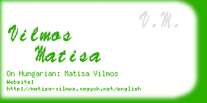 vilmos matisa business card